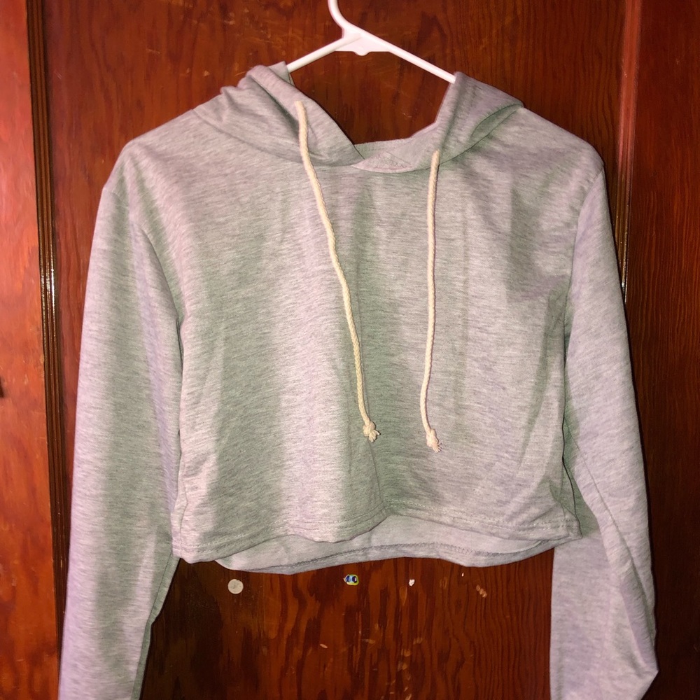 Grey cropped hoodie